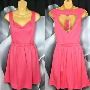 NWT Candie's Hot Pink Sweetheart Cut-Out Dress